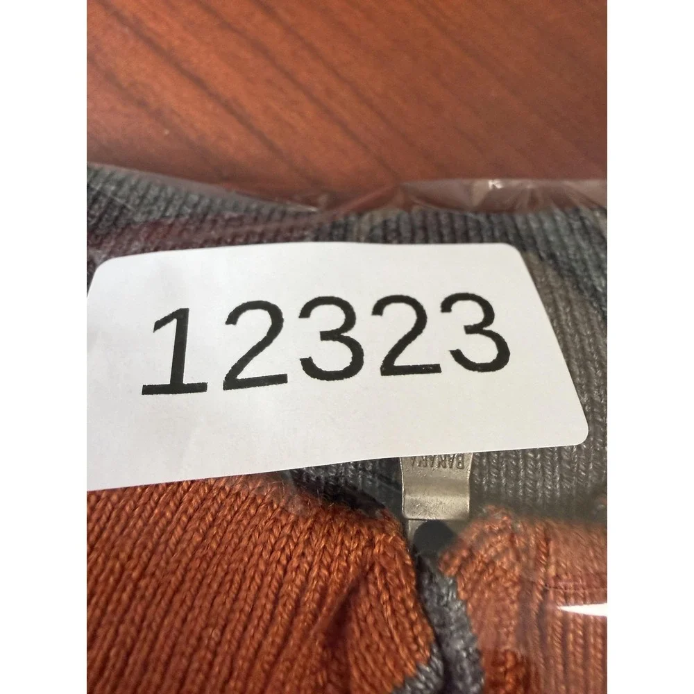 Banana Republic Mens Medium Silk Cashmere Quarter Zip Mock Neck Sweater Orange